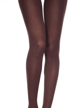 2x Opaque Tights in Burgundy Wine & Coffee